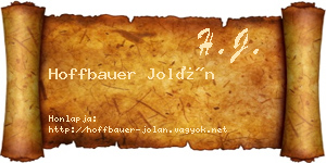 Hoffbauer Jolán névjegykártya